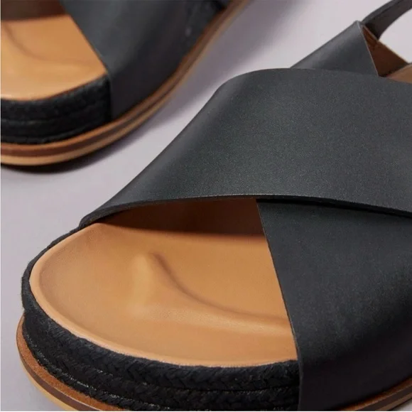 Anthropologie Clarissa Slingback Sandals Black Size 38 - Picture 3 of 5